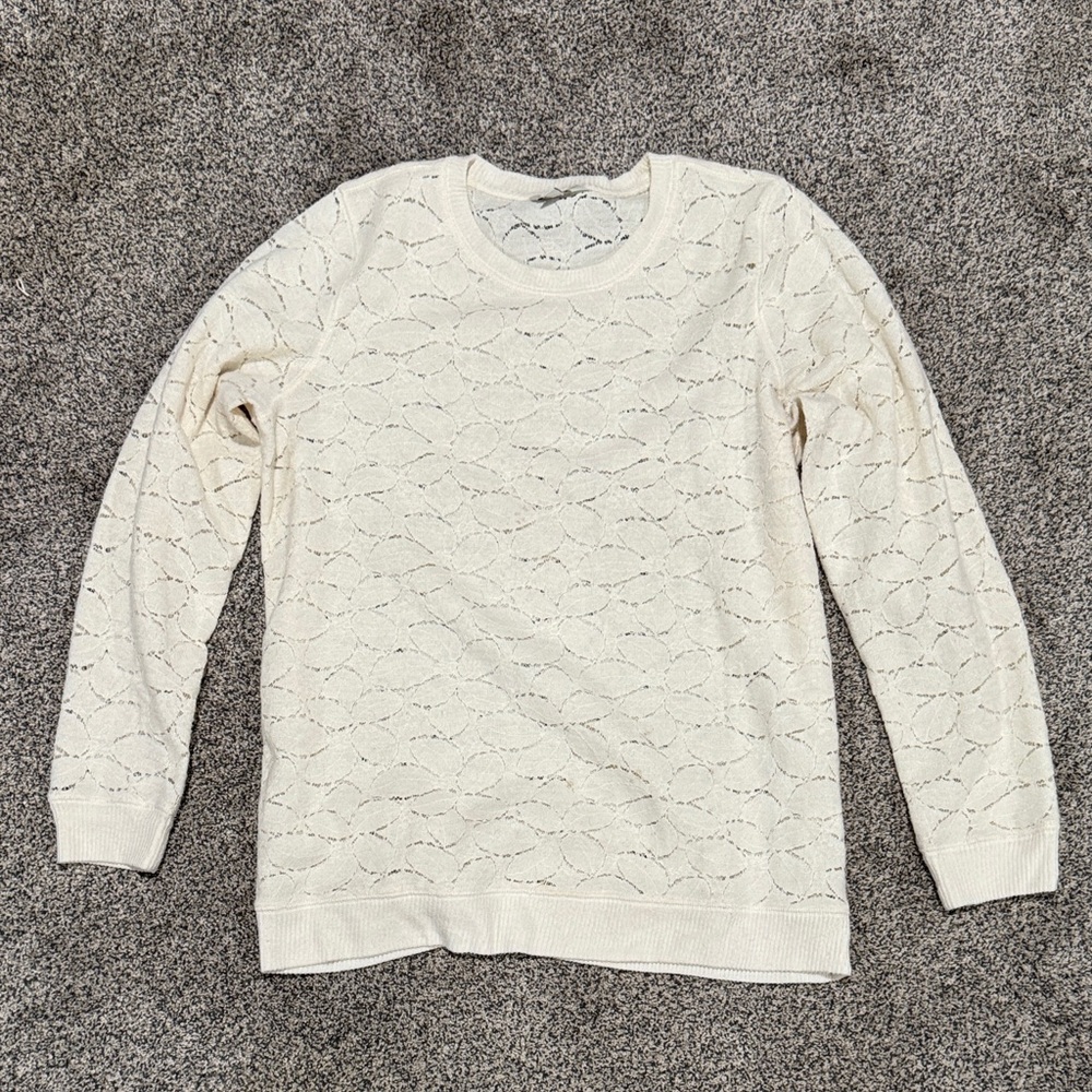 Lucky Brand Cream Crew Neck Sweater